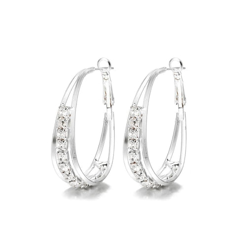 Strassie™ Hoop Earrings with Rhinestones - 18K Gold ✨