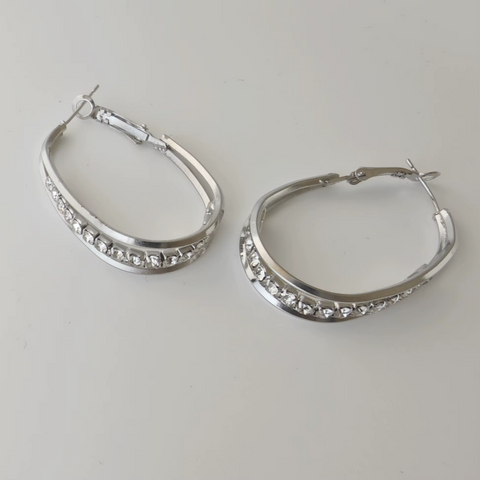 Strassie™ Hoop Earrings with Rhinestones - 18K Gold ✨