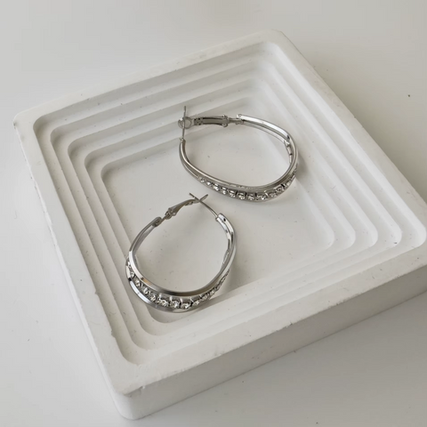 Strassie™ Hoop Earrings with Rhinestones - 18K Gold ✨