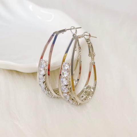 Strassie™ Hoop Earrings with Rhinestones - 18K Gold ✨