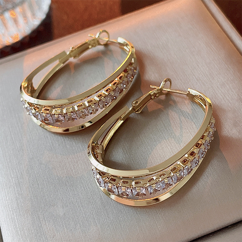 Strassie™ Hoop Earrings with Rhinestones - 18K Gold ✨