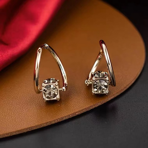 Boucles d'oreilles de luxe en pierre strass blanche💎