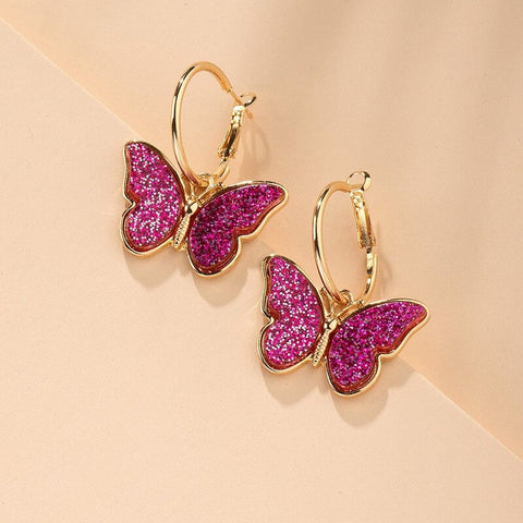 Colorful glass butterfly earrings 🦋