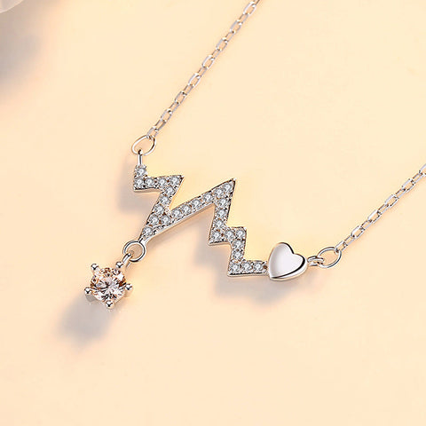 HeyCuzi Heartbeat Cubic Zirconia Necklace