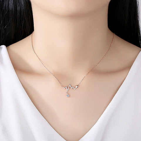 HeyCuzi Heartbeat Cubic Zirconia Necklace