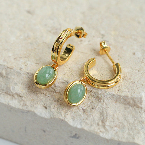 HeyCuzi Emerald Gold Hoops