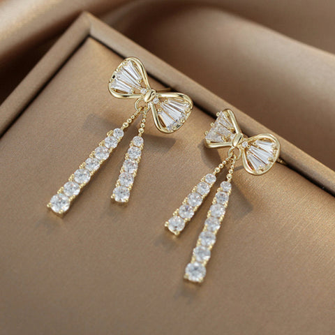 Strasie™ French Bow Full Diamond Earrings