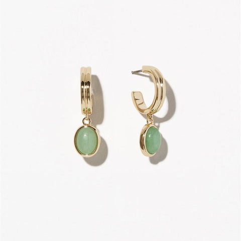 HeyCuzi Emerald Gold Hoops