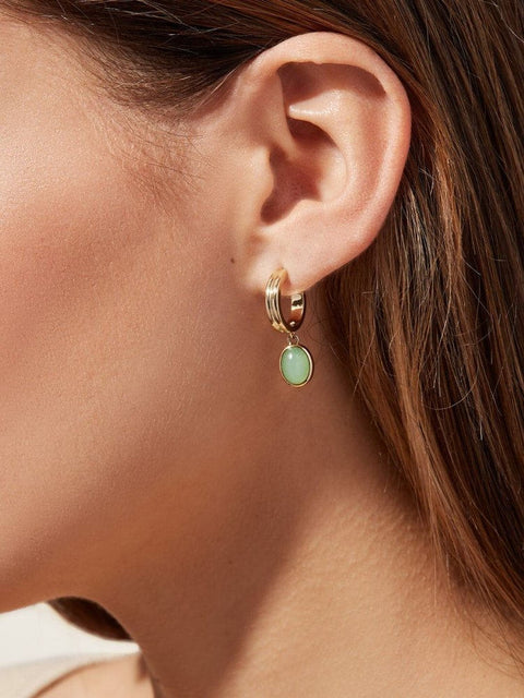 HeyCuzi Emerald Gold Hoops