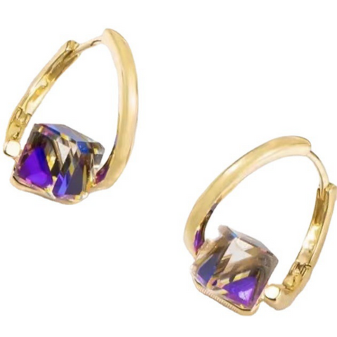 Boucles d'oreilles strass cristal bleu💎
