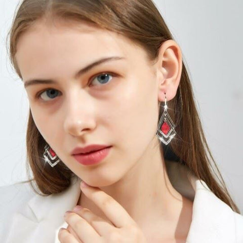 Boucles d'oreilles Strasie™ en saphir losange