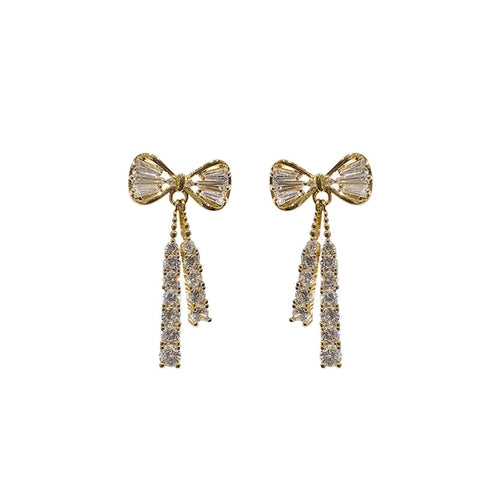 Strasie™ Boucles d'oreilles à nœud français entièrement diamantées