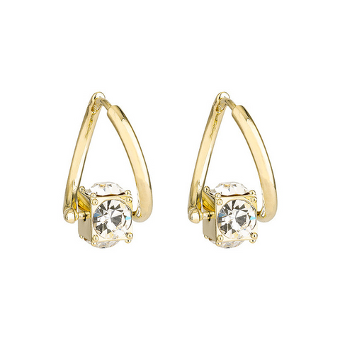 Boucles d'oreilles de luxe en pierre strass blanche💎