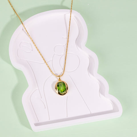 Collier vert olive de printemps HeyCuzi