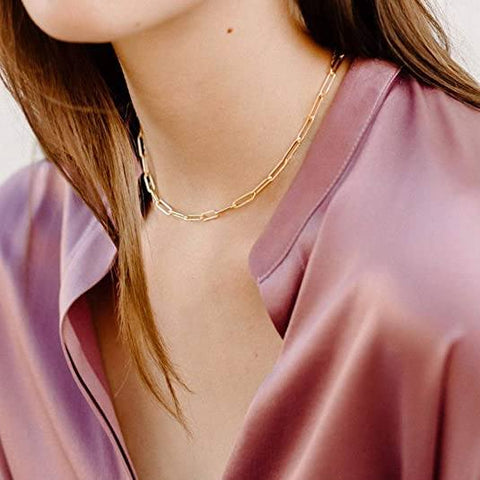 HeyCuzi Collier ras du cou avec lettre initiale superposée