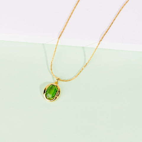 HeyCuzi Spring Olive Green Necklace