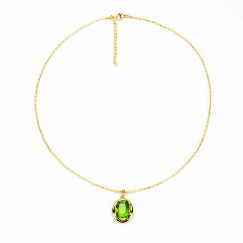 HeyCuzi Spring Olive Green Necklace