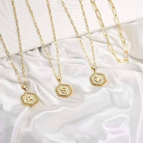 HeyCuzi Collier ras du cou avec lettre initiale superposée