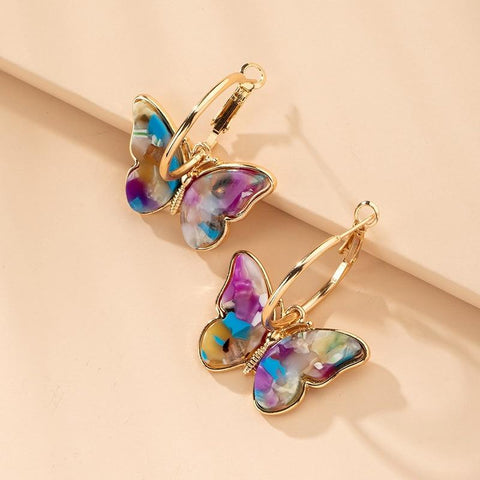 Colorful glass butterfly earrings 🦋