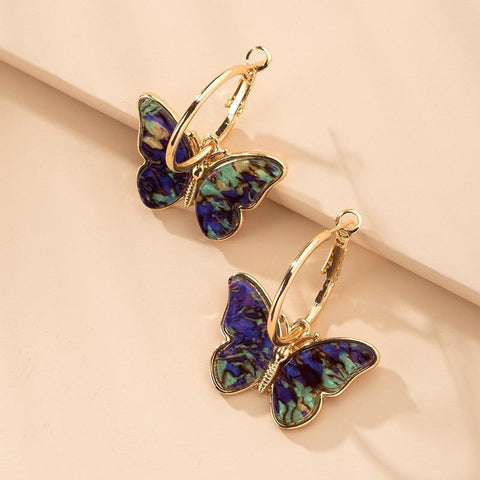 Colorful glass butterfly earrings 🦋