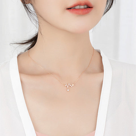 HeyCuzi Heartbeat Cubic Zirconia Necklace