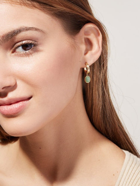 HeyCuzi Emerald Gold Hoops