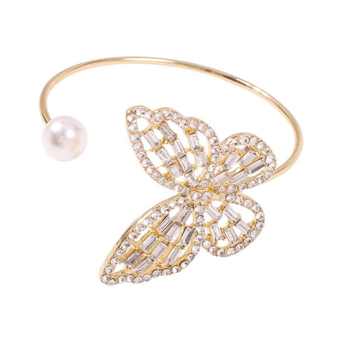 Bracelet Manchette Papillon Cristal