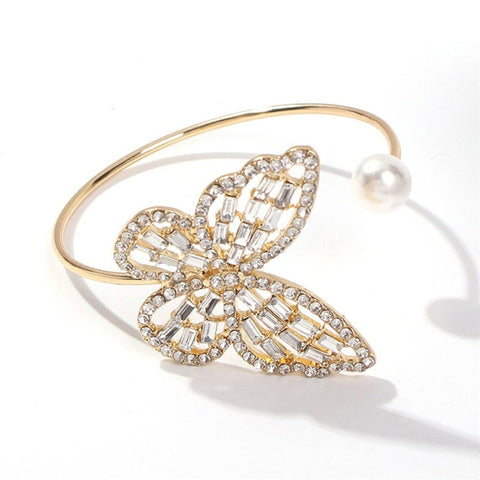 Bracelet Manchette Papillon Cristal