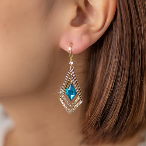 Strasie™ Rhombus Sapphire Earrings