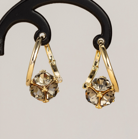 Boucles d'oreilles de luxe en pierre strass blanche💎