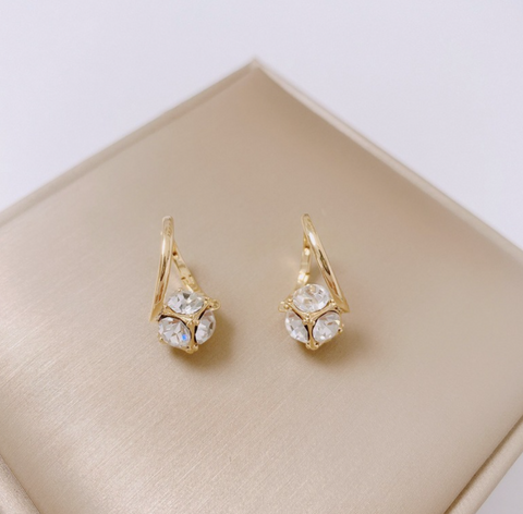 Boucles d'oreilles de luxe en pierre strass blanche💎