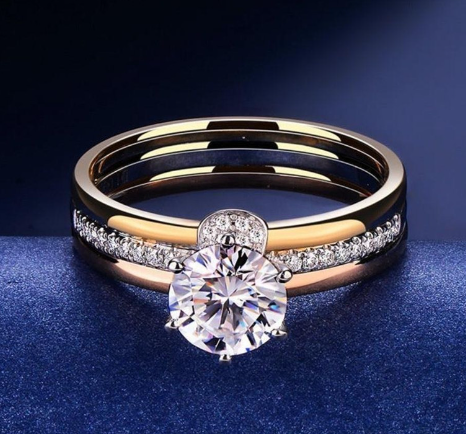 Athena Gold-Plated Ring with 2-Carat Diamond 💎