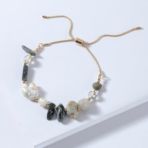 Natural Stone & Pearl Bracelet